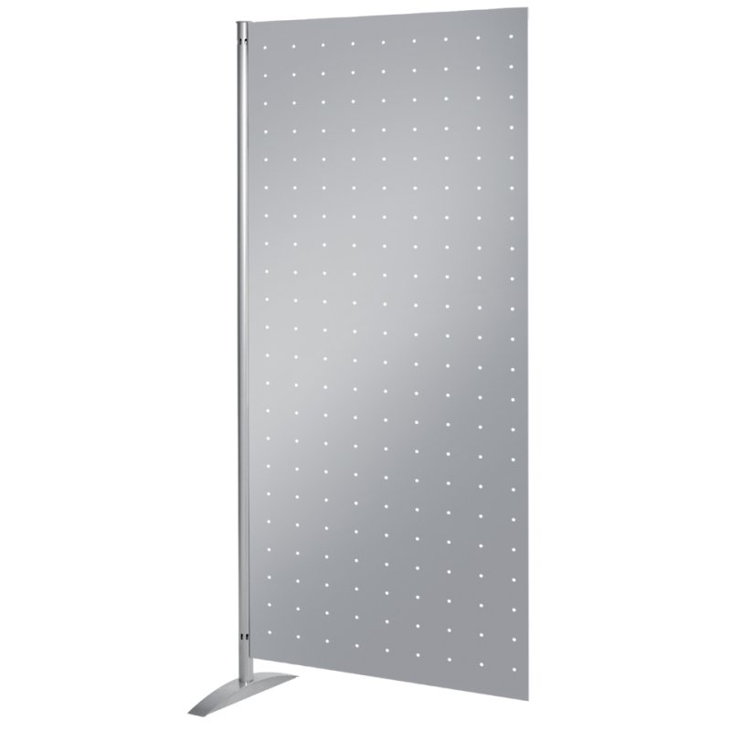 kerkmann perforatiewand Metropol, magnetisch, gepoedercoat alusilver, 800×1750 mm